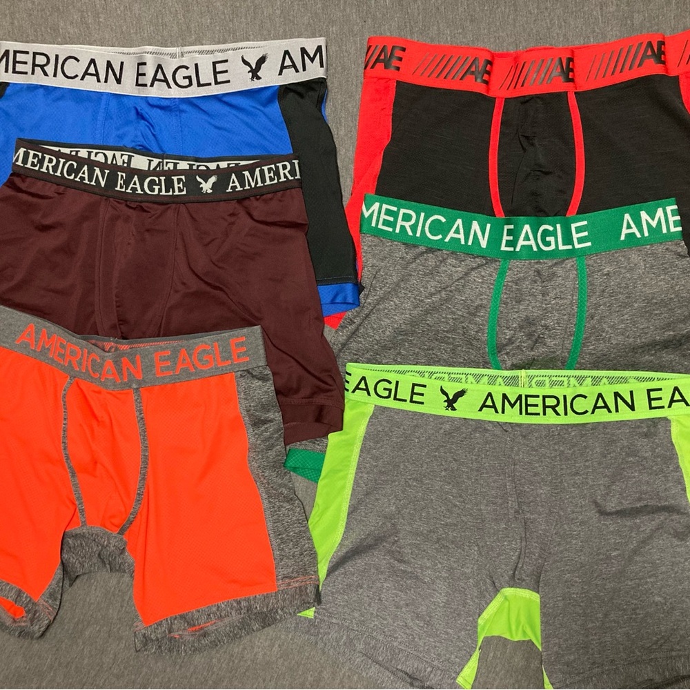 6 Mens American Eagle Boxer Briefs